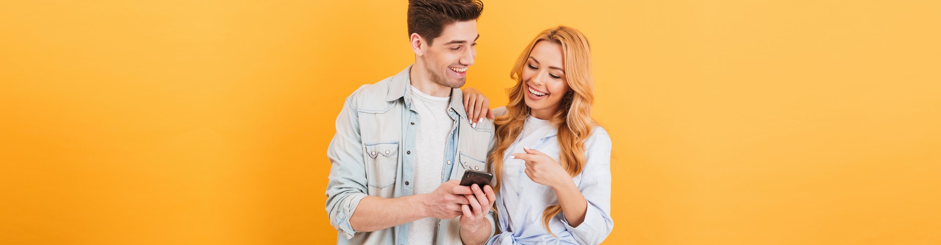 couple using their phone